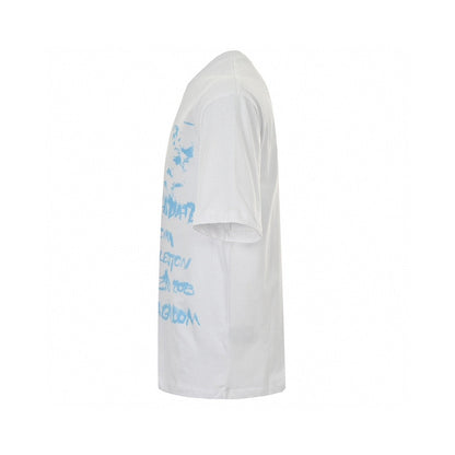 Balenciaga Save The Date T-shirt - White Unisex Streetwear Limited Edition - This Balenciaga t-shirt features a unique blue graphic that reads 'Save the Date Balenciaga Fall