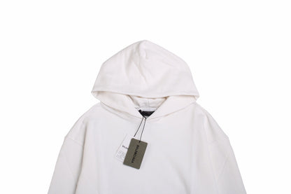 Balenciaga Hoodie - White Unisex Streetwear Limited Edition - This Balenciaga hoodie features a clean, minimalist white design. It includes a drawstring hood and