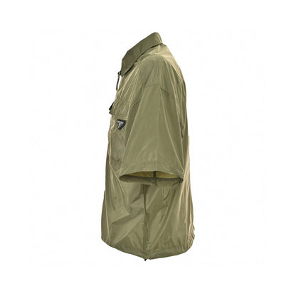 Prada Olive Short-sleeve Jacket - Green Unisex Streetwear Limited Edition - This Prada jacket features a stylish design with an olive green color. It includes a