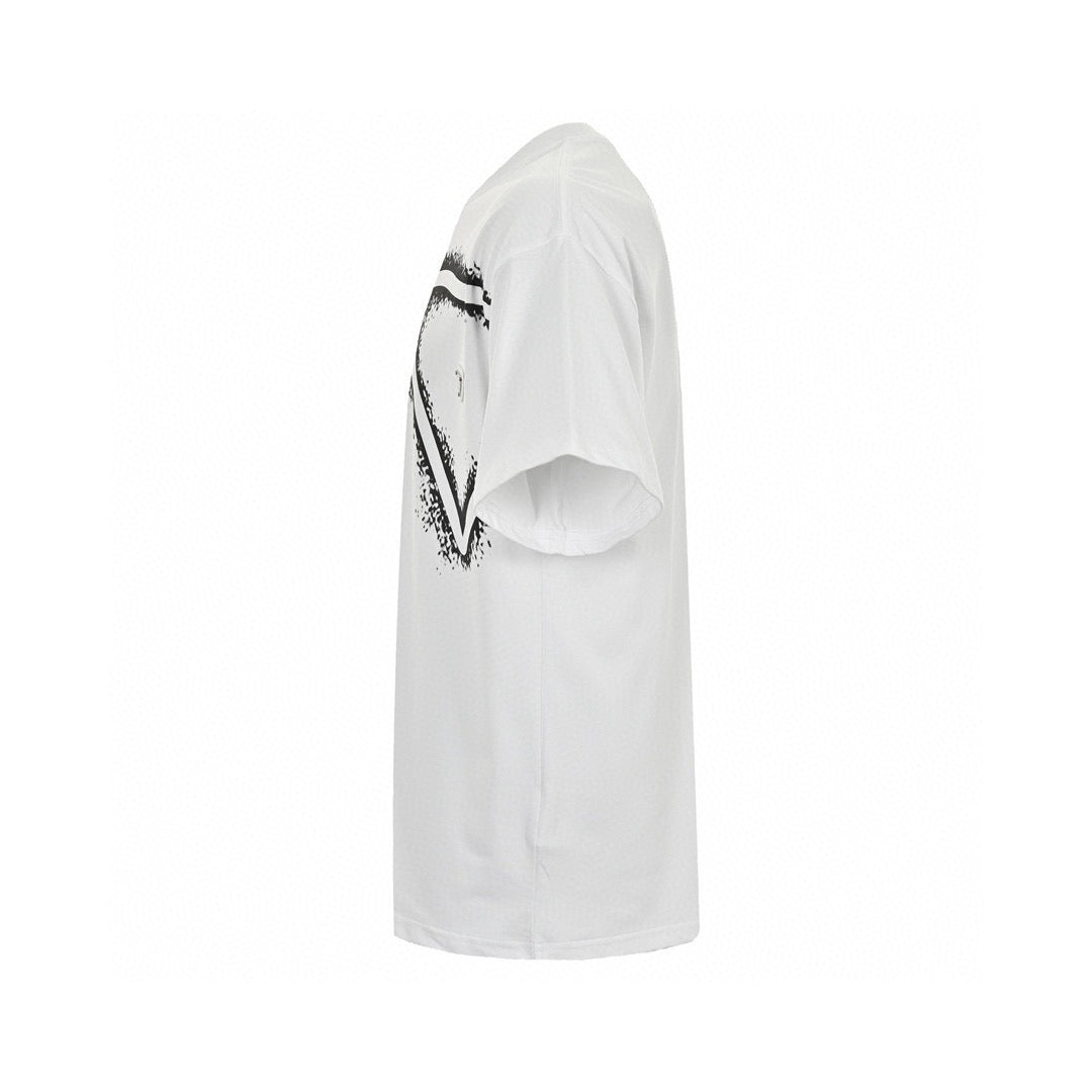 Prada Triangle Spray Paint Logo T-shirt (white) Unisex Streetwear Limited Edition - The Prada Triangle Spray Paint Logo T-Shirt in white is a modern and edgy piece