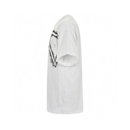 Prada Triangle Spray Paint Logo T-shirt (white) Unisex Streetwear Limited Edition - The Prada Triangle Spray Paint Logo T-Shirt in white is a modern and edgy piece