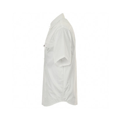 Prada Short-sleeve Button-up Shirt (white) Unisex Streetwear Limited Edition - This white Prada short-sleeve button-up shirt combines classic design with modern elements. The shirt features