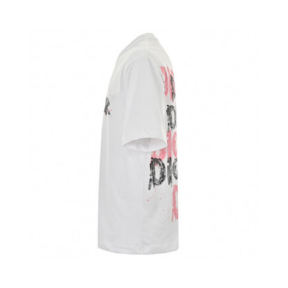 Dior Graffiti Logo T-shirt In - White Unisex Streetwear Limited Edition - The Dior Graffiti Logo T-Shirt in white is a contemporary piece that fuses streetwear aesthetics