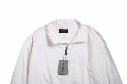 Balenciaga Zip-up Jacket - White Unisex Streetwear Limited Edition - This Balenciaga jacket features a minimalist white design with a zip-up front. It has a