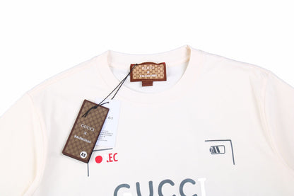 Gucci - Balenciaga Collaboration T-shirt - - White Unisex Streetwear Limited Edition - Celebrating a unique partnership, this white t-shirt is a part of the exclusive Gucci x