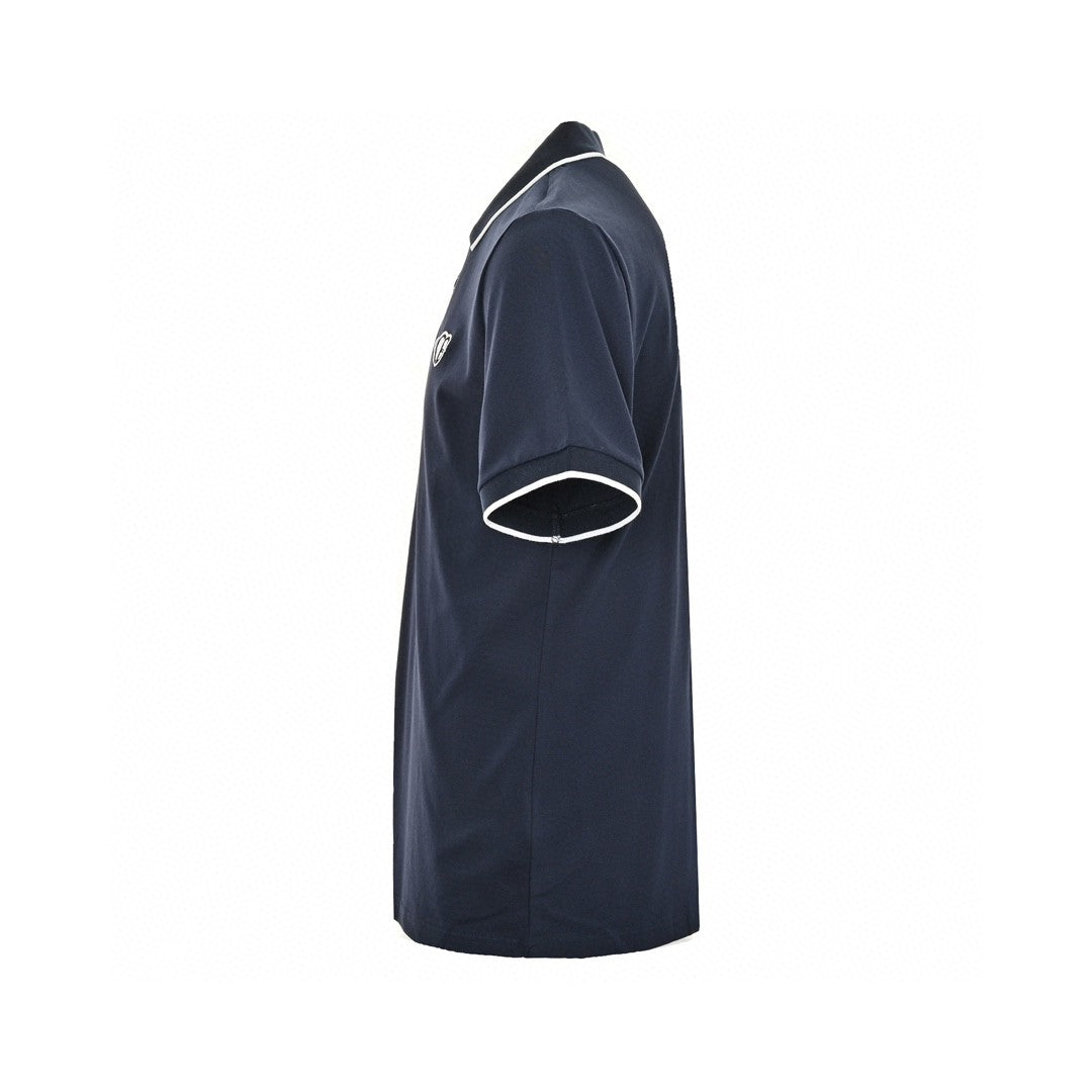 Dior Polo Shirt - Navy Unisex Streetwear Limited Edition - This Dior polo shirt features a classic design with a navy color and white trim