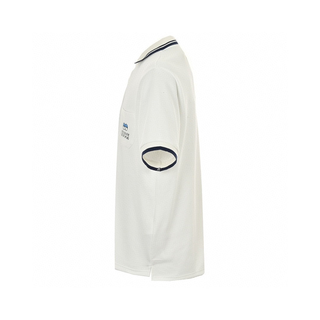 Gucci Polo Shirt - White Unisex Streetwear Limited Edition - This Gucci polo shirt features a clean white design with navy trim on the collar