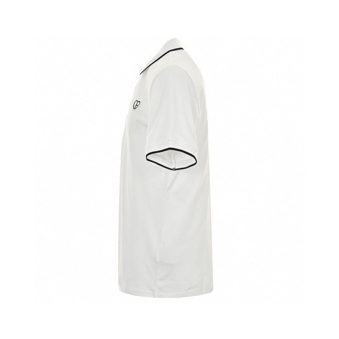 Dior Polo Shirt - White Unisex Streetwear Limited Edition - This Dior polo shirt features a classic design with a white color and black trim