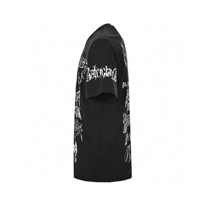 Balenciaga Multi-logo T-shirt - Black Unisex Streetwear Limited Edition - This Balenciaga t-shirt features a unique design with multiple 'Balenciaga' logos in various fonts and