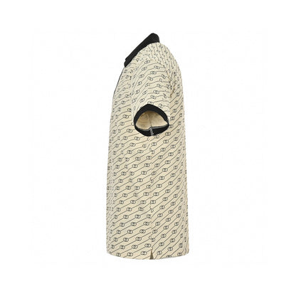 Gucci Gg Pattern Polo Shirt - Beige Unisex Streetwear Limited Edition - The Gucci Beige GG Pattern Polo Shirt is a quintessential piece for anyone looking to