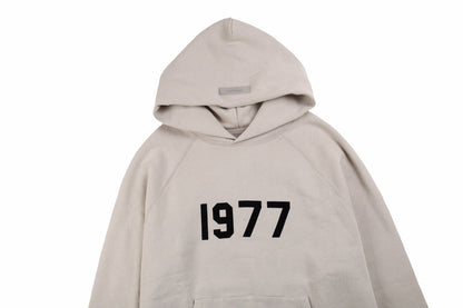 FEAR Of God Essentials '1977' Hoodie Stone - Grey Unisex Streetwear Limited Edition