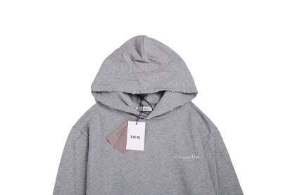 Dior Hoodie - Gray Unisex Streetwear Limited Edition - This Dior hoodie features a classic gray design with a subtle 'Christian Dior' logo on
