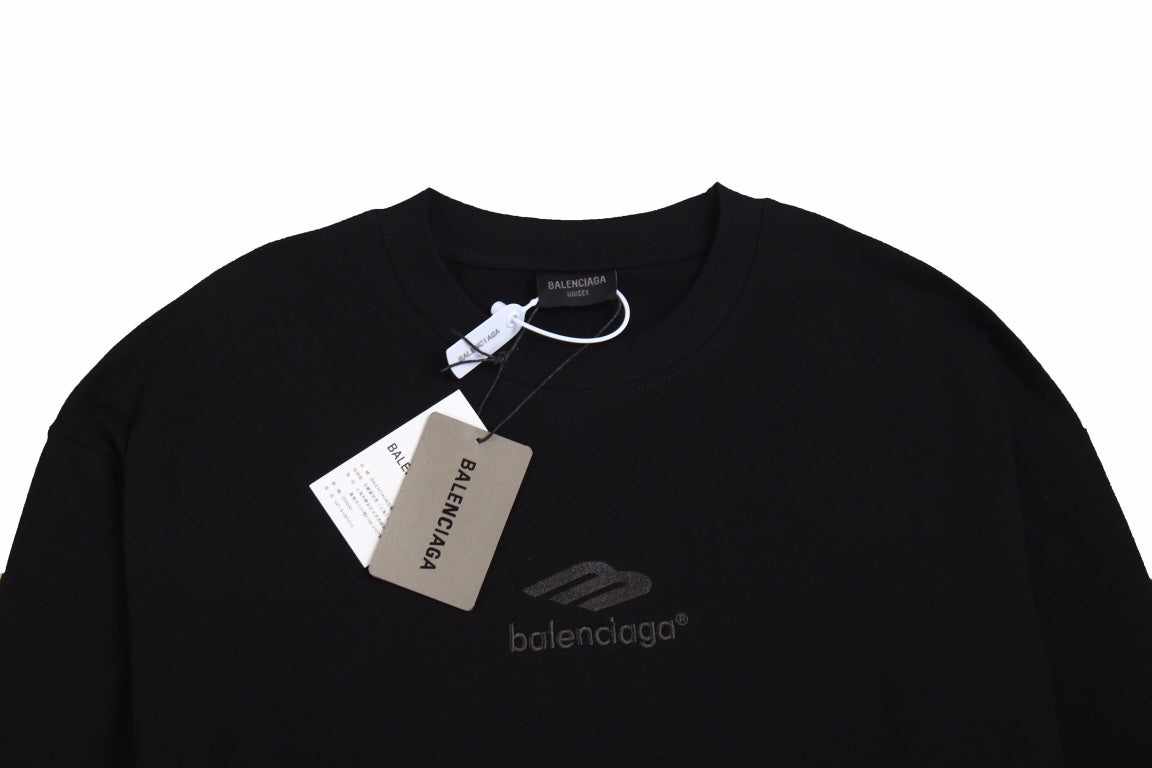 BALENCIAGA Logo Long Sleeve Shirt - Black Unisex Streetwear Limited Edition