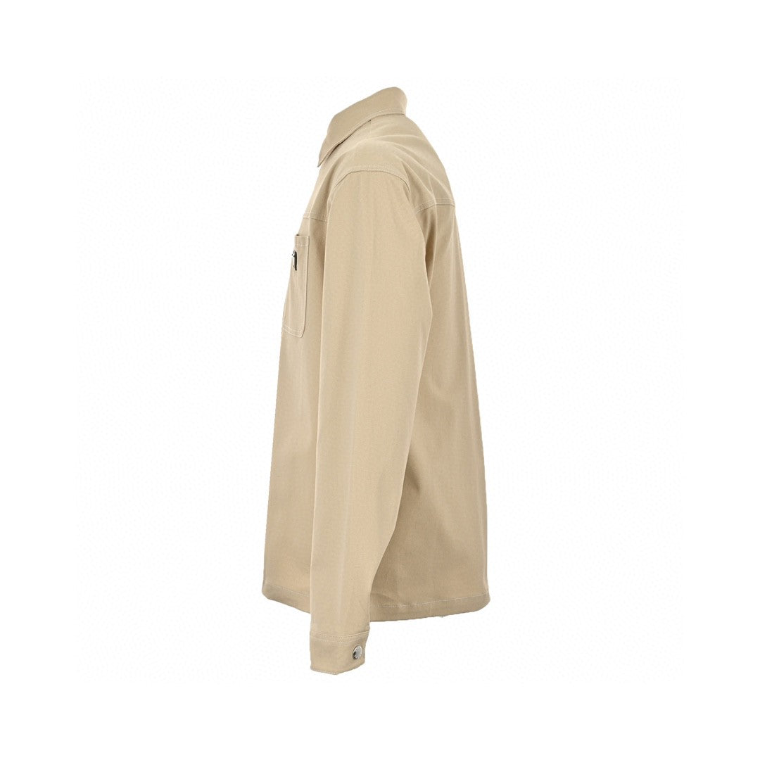 Prada Button-up Shirt - Beige Unisex Streetwear Limited Edition - This Prada shirt features a classic beige design with a button-up front. It has a