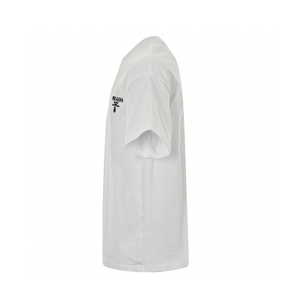 Prada Milano Logo T-shirt - White Unisex Streetwear Limited Edition - This Prada t-shirt features the iconic Prada Milano logo on the chest. The clean and