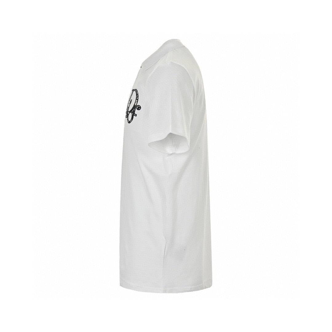 Dior Oblique Embroidered Polo Shirt - White Unisex Streetwear Limited Edition - This Dior polo shirt features a sophisticated design with the iconic Dior Oblique pattern embroidered