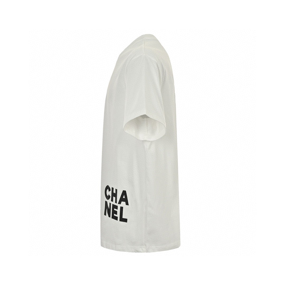 Chanel Double C Logo T-shirt (white) Unisex Streetwear Limited Edition - The Chanel Double C Logo T-Shirt in white exemplifies effortless elegance and luxury. Crafted from