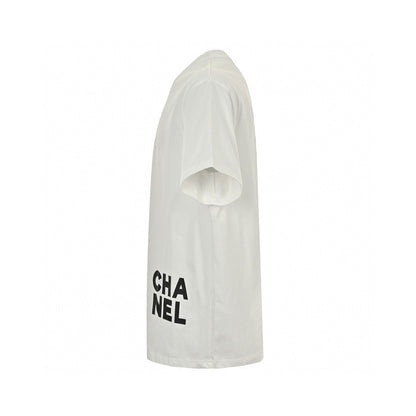 Chanel Double C Logo T-shirt (white) Unisex Streetwear Limited Edition - The Chanel Double C Logo T-Shirt in white exemplifies effortless elegance and luxury. Crafted from