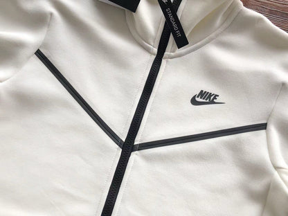 NIKE Tech Fleece Hoodie - - White Unisex Streetwear Limited Edition