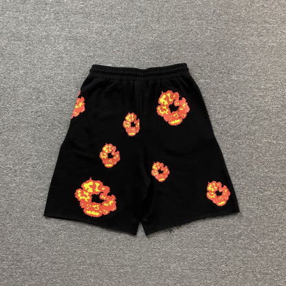 DENIM Tears - Offset Cotton Wreath Shorts - Black Unisex Streetwear Limited Edition