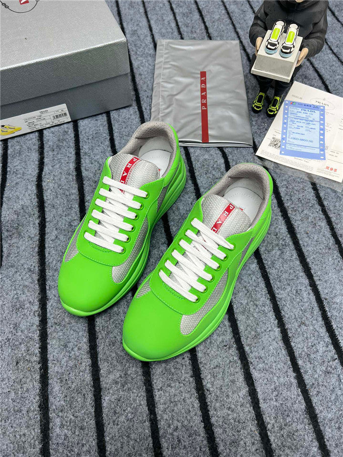 PRADA America's Cup Soft Rubber Apple Silver Sneakers - Green Unisex Streetwear Limited Edition