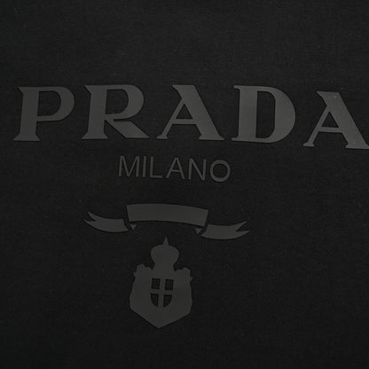 Prada T-shirt - With Subtle Branding - Black Unisex Streetwear Limited Edition - <span>This Prada t-shirt features a sleek black base with understated 'PRADA MILANO' branding across the