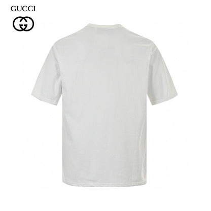 Gucci T-shirt With Pink Dinosaur Graphic - White Unisex Streetwear Limited Edition - <span>Fun and trendy. Features colorful pink dinosaur cartoons. Gucci logo in the center. Made from