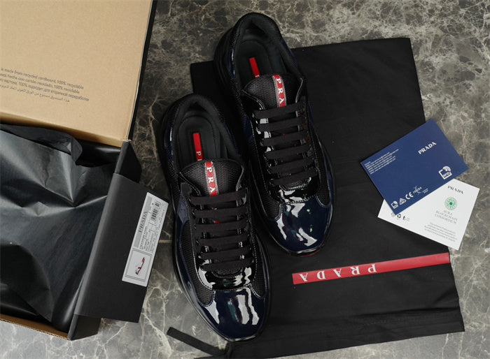 PRADA America's Cup Navy Sneakers - Black Unisex Streetwear Limited Edition