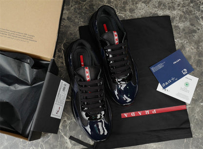PRADA America's Cup Navy Sneakers - Black Unisex Streetwear Limited Edition