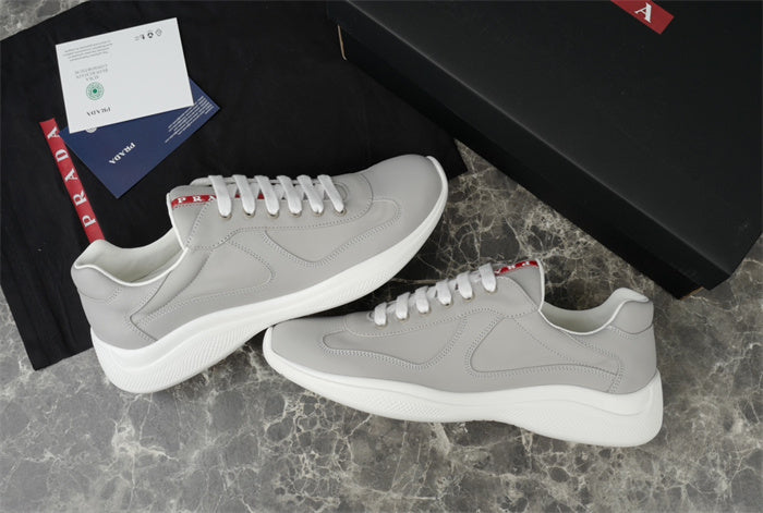 PRADA America's Cup Silver Sneakers - Red Unisex Streetwear Limited Edition