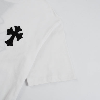 CHROME Hearts Cross T-shirt White - Black Unisex Streetwear Limited Edition