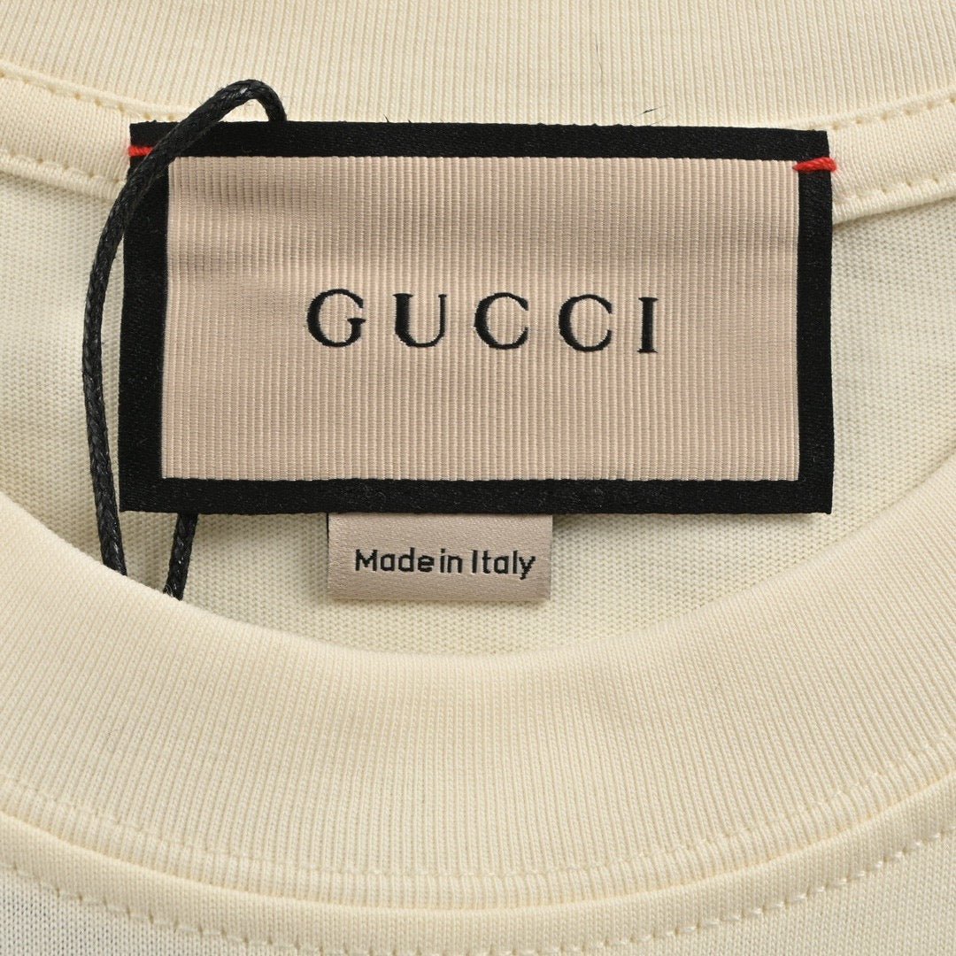 Gucci T-shirt With Bear Graphic - Cream Unisex Streetwear Limited Edition - <span>Charming and trendy. Features a colorful bear graphic with the Gucci logo. Made from premium