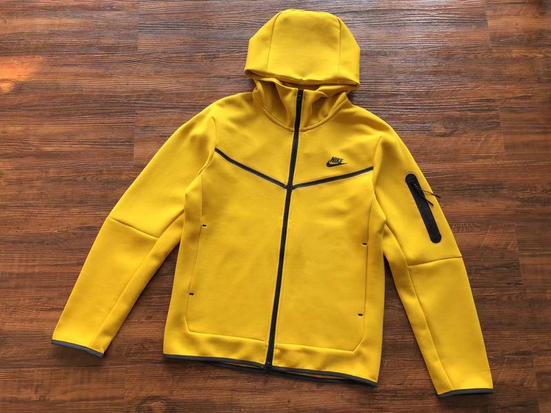 NIKE Tech Fleece Hoodie - - Yellow Unisex Streetwear Limited Edition - The NIKE TECH FLEECE HOODIE YELLOW - REPLICA combines modern sportswear innovation with bold streetwear