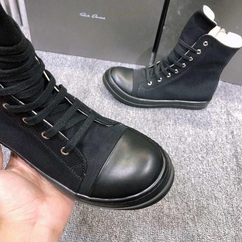High-Top Canvas Sneakers - Black Unisex Streetwear Limited Edition - **High-Top Black Canvas Sneakers** Elevate your casual footwear collection with these high-top black canvas sneakers.