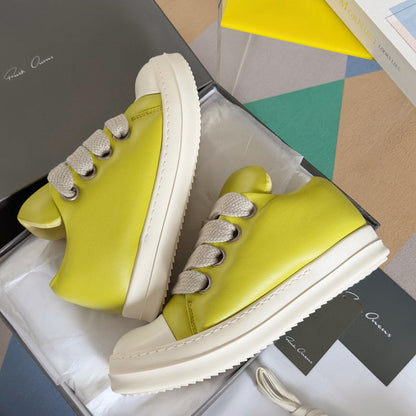 Rick Owens Low-top Sneakers - Yellow Unisex Streetwear Limited Edition - **Rick Owens Yellow Low-Top Sneakers: Bold Vibrancy and Superior Craftsmanship** Introducing the Rick Owens Yellow