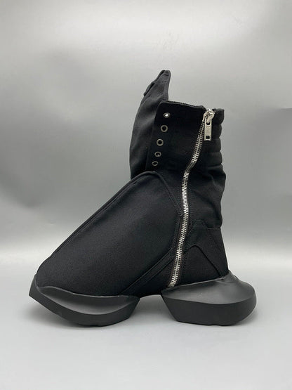 Rick Owens High-top Canvas Boots Jacket - Black Unisex Streetwear Limited Edition - **Rick Owens Black High-Top Canvas Boots: A Fusion of Avant-Garde Design and Functionality** Step into
