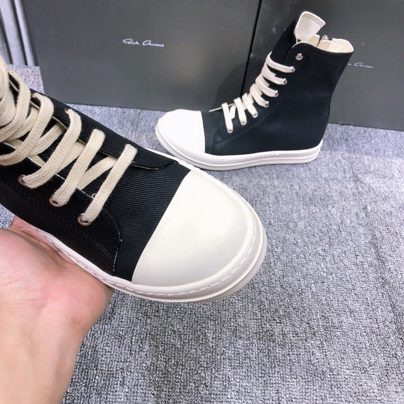 Rick Owens High-top Canvas Sneakers - Black Unisex Streetwear Limited Edition - **Rick Owens High-Top Canvas Sneakers** Step up your style game with these Rick Owens high-top