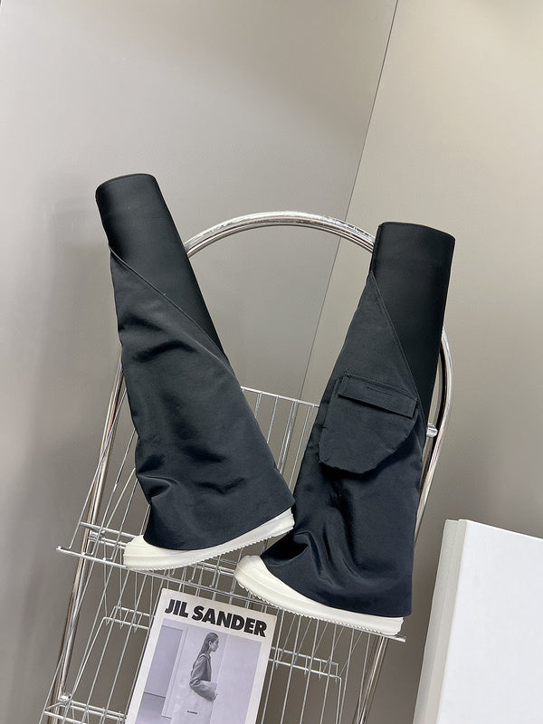 Rick Owens Over-the-knee Boots - Black Unisex Streetwear Limited Edition - **Rick Owens Black Over-the-Knee Boots: The Epitome of Bold Fashion** Step into the realm of
