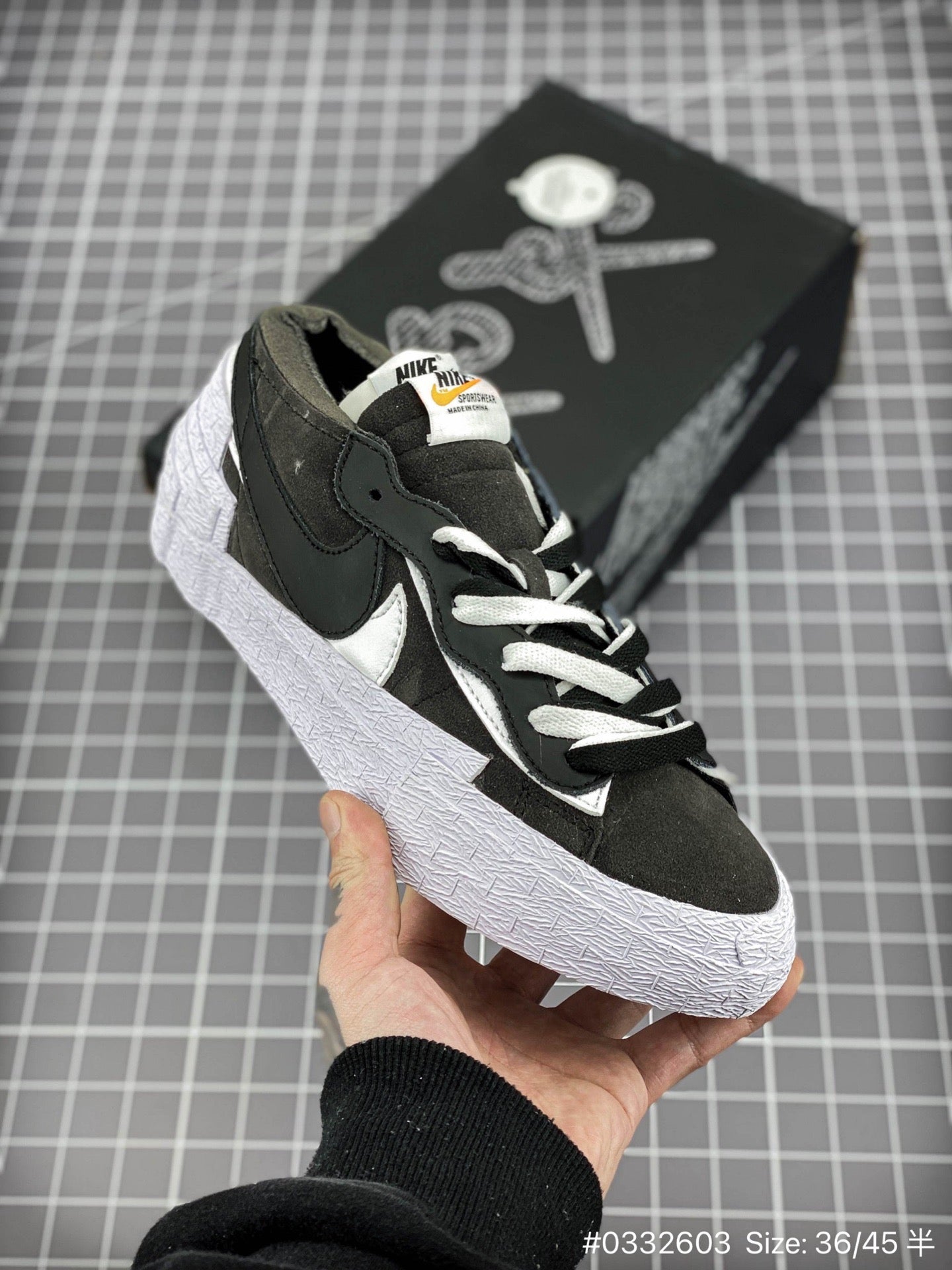 Sacai - Nike Blazer iron Grey Unisex Streetwear Limited Edition - The Sacai x Nike Blazer 'Iron Grey' low-top offers a sophisticated take on deconstructed design,