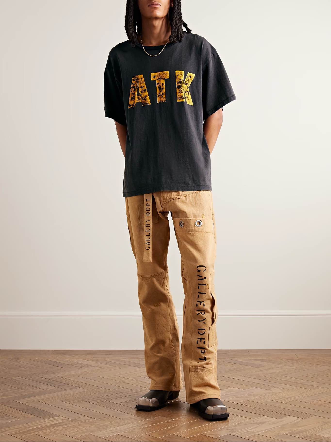 GALLERY Dept. Distressed Atk Tee T-Shirt - Black Unisex Streetwear Limited Edition - Introducing the Gallery Dept. 'ATK' T-Shirt, a bold statement piece designed for those who appreciate