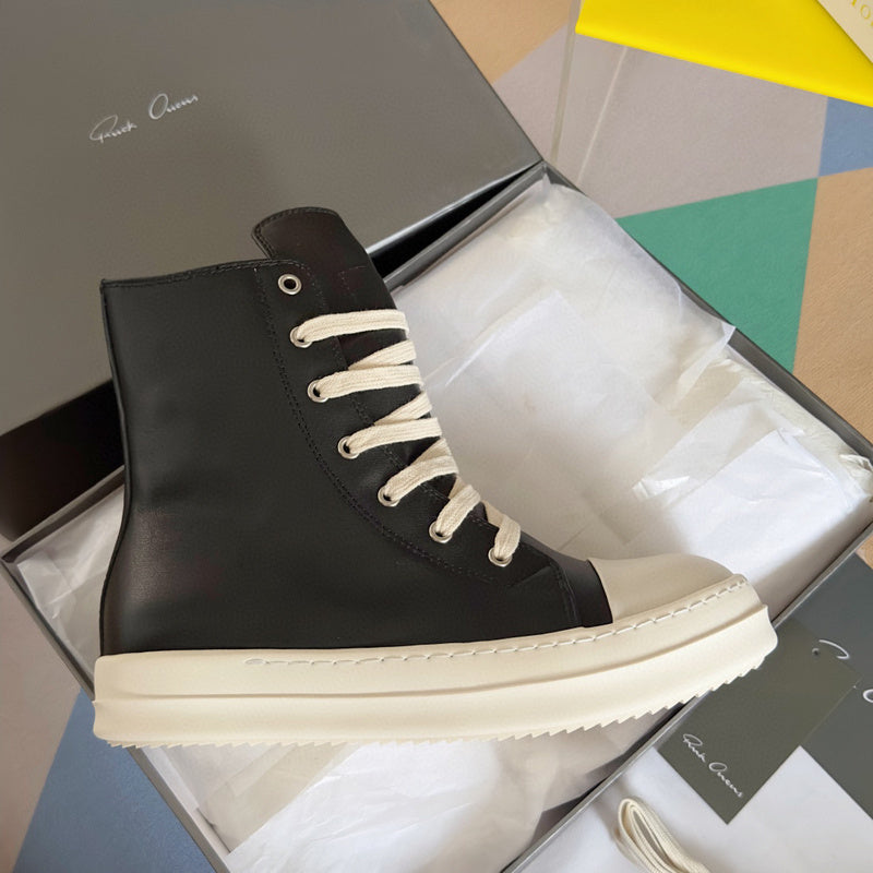 Rick Owens High-top Sneakers - Black Unisex Streetwear Limited Edition - **Rick Owens Black High-Top Sneakers: Bold Style and Premium Craftsmanship** Introducing the Rick Owens Black