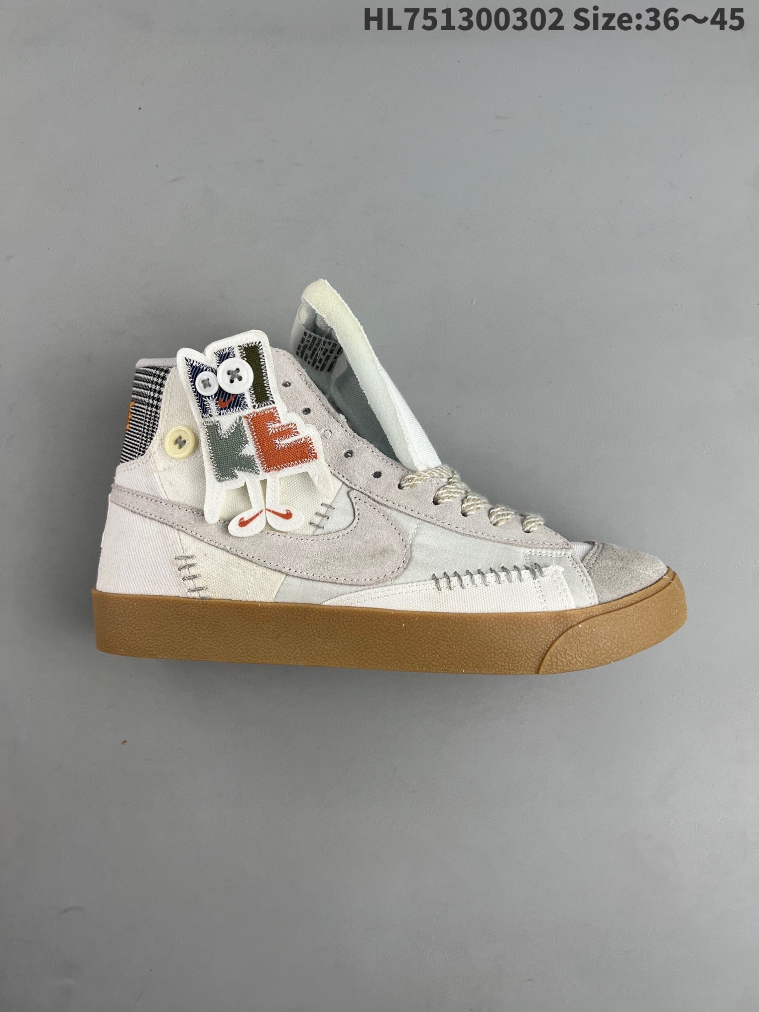 Nike Blazer Mid'1977 - White Unisex Streetwear Limited Edition - The Nike Blazer 1977 High in leather, featuring the Voodoo Doll Astronaut Space Explorer theme,
