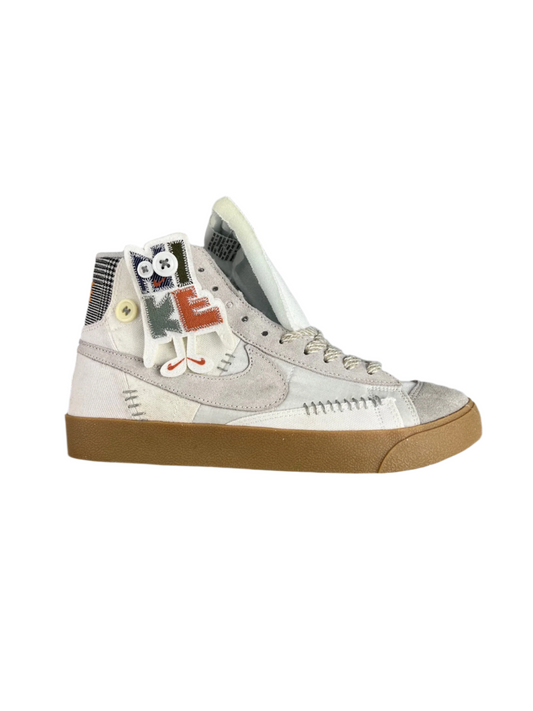 Nike Blazer Mid'1977 - White Unisex Streetwear Limited Edition - The Nike Blazer 1977 High in leather, featuring the Voodoo Doll Astronaut Space Explorer theme,
