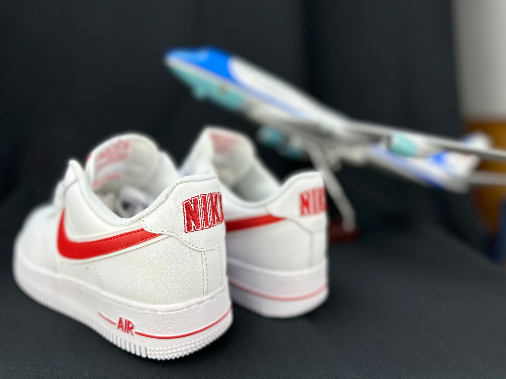 NIKE Air Force 1 'double Swoosh - Red' - White Unisex Streetwear Limited Edition - **Nike Air Force 1 'Double Swoosh White/Red'** The Nike Air Force 1 'Double Swoosh White/Red'