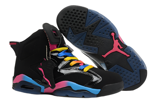 Jordan 6 Retro 'color Pop' - Black Unisex Streetwear Limited Edition - Introducing the Air Jordan 6 Retro 'Color Pop' edition, a sneaker that embodies bold style