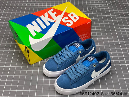 Nike Blazer Low'1977 Sb Gt - White Unisex Streetwear Limited Edition - The Nike Blazer Low '1977 SB GT in Blue and White is a versatile sneaker