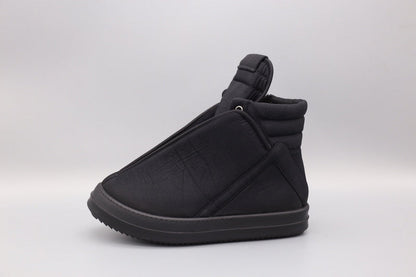 Rick Owens High-top Wrap Sneakers - Black Unisex Streetwear Limited Edition - **Rick Owens Black High-Top Wrap Sneakers: Futuristic Elegance** Elevate your style with the Rick Owens