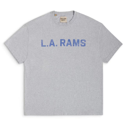 Gallery Dept - La Rams Vintage Heather Mfl T-Shirt - Grey Unisex Streetwear Limited Edition - The Gallery Dept. 'L.A. Rams' T-Shirt is a perfect blend of sporty style and streetwear
