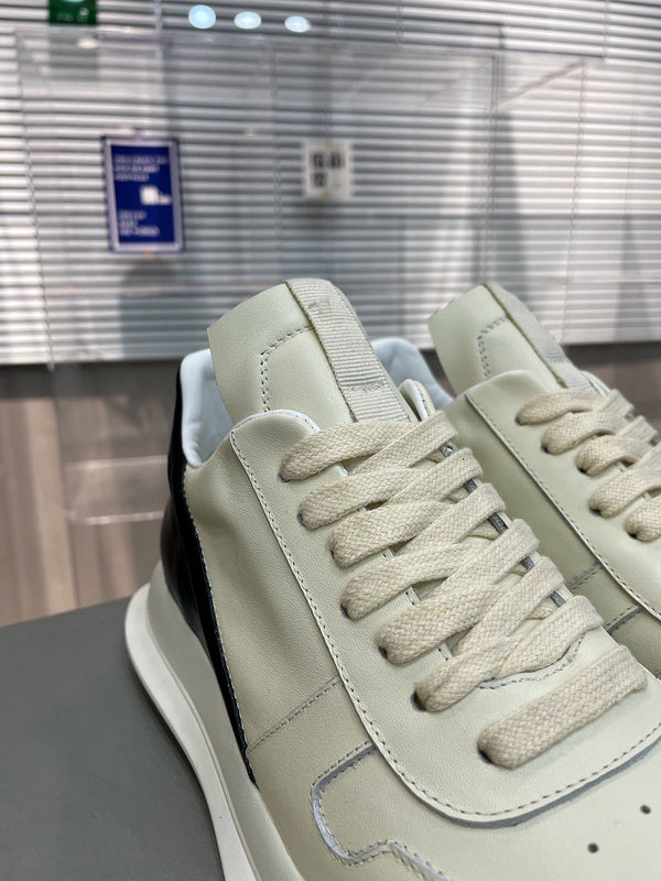 Two-Tone Black Accent Sneakers - close up - replica sneakers