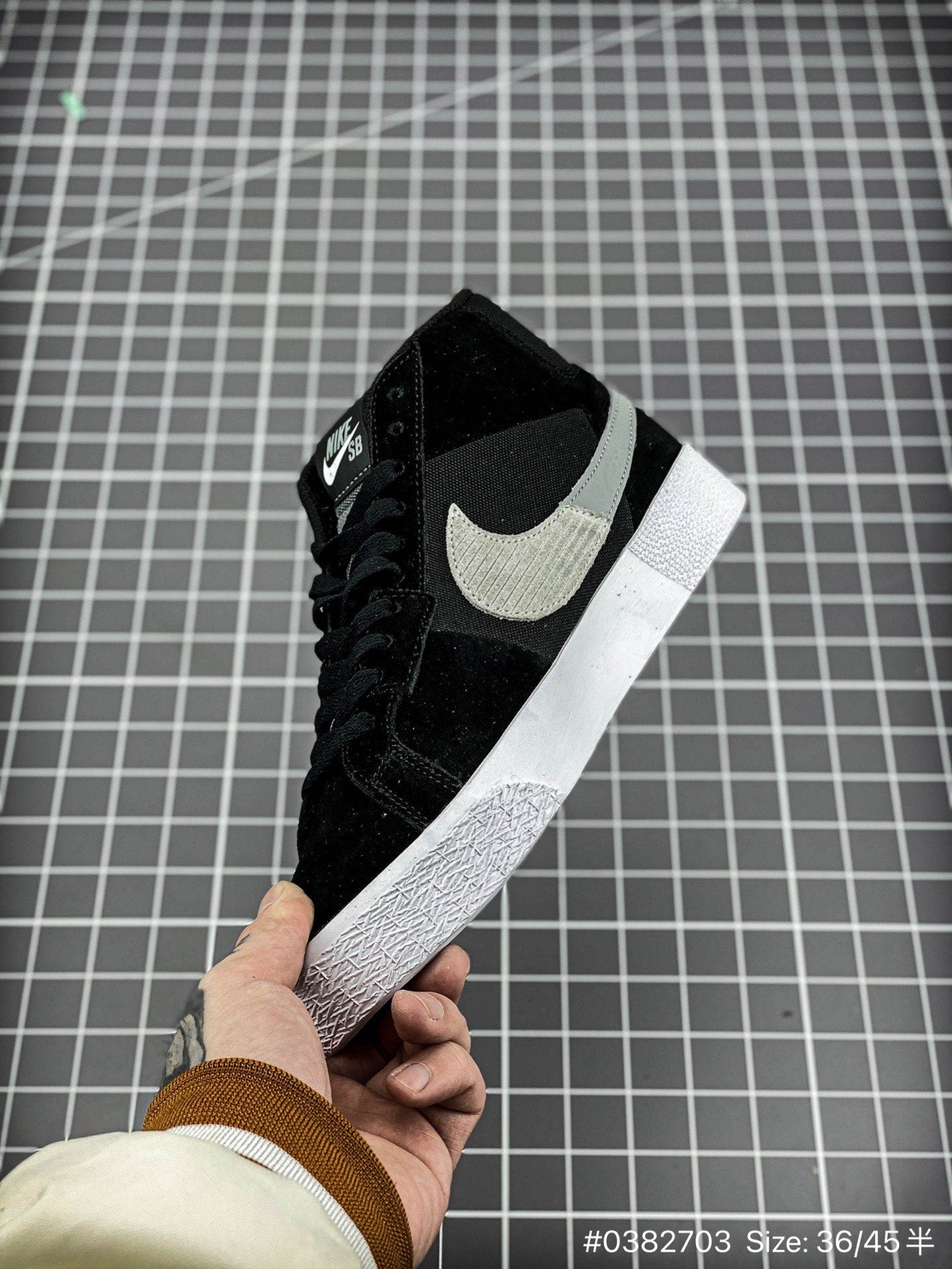 Nike Blazer Mid - Black Unisex Streetwear Limited Edition - The Nike Blazer Mid 'Broken Swoosh' in Black and Grey offers a sleek and modern